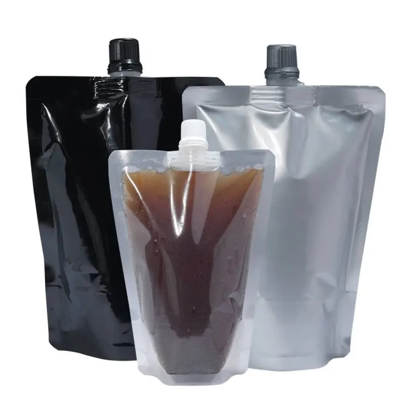 Gran oferta, fabricante de envases, bolsa transparente para bebidas líquidas, bolsa de pie con boquilla para líquido