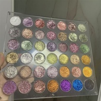 Palette de fards à paupières acryliques rechargeables 42 couleurs, boîte magnétique, organisateur de maquillage cosmétique empilable, fard à paupières duo-chrome