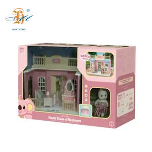 Koala yatak odası sahneler DIY bebek evi oyuncak oyna pretend bebek evi kızlar için çeşitli sahneler seçmek için kız oyuncak hediye seti