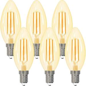 หลอดไฟแอลอีดีแอนเทล่า E14 4W 470LM 2700K หลอดไส้แก้วสีขาวอบอุ่น รูปทรง B11 - Product Image 1