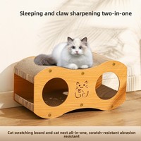 Griffoir pour chat, Nid résistant à l'usure, Double couche, Maison d'été pour chat, Canapé en carton, Modèle tunnel classique MBS-1, Motif pois Halloween
