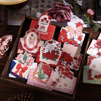 Buket Mawar Romantis Mini Vintage Kartu Ucapan Hari Valentine Pesan Terima Kasih Grosir Kartu Ucapan Liburan Cetak Kustom