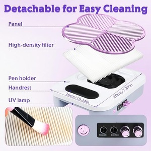 Collecteur de poussière d'ongles 3-en-1 avec lampe de perçage professionnelle, kit de ponceuse électrique pour ongles 40000 tr/min avec contrôle de vitesse progressif - Product Image 6