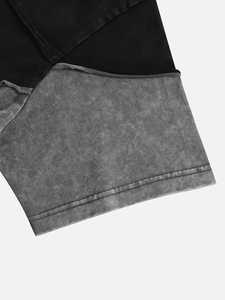 Men Washed <b>Patchwork</b> Anti-Wrinkle 220g Cotton T-<b>Shirt</b> Loose Fit Short Sleeve O Neck Blank Design Streetwear Summer Casual - Product Image 5