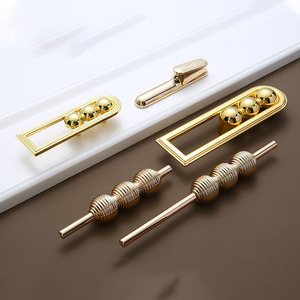 Poignées de <span class=keywords><strong>porte</strong></span> en alliage de zinc, poignées de tirage pour armoire à chaussures, penderie, placard, barres géométriques creuses, ensemble de leviers finis - Product Image 4