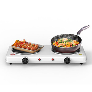 เตาไฟฟ้าแบบสองหัวเตา 2000W หัวเตาคู่แบบแบน สำหรับชงชา กาแฟ สีขาว ปรับความเร็วได้ 5 ระดับ - Product Image 2