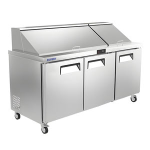 Banc de travail pour salades à porte unique certifié ETL américain, table de préparation alimentaire, réfrigérateur pour la préparation de salades, refroidi par air - Product Image 3