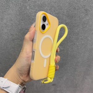 Thời Trang Cô Gái Đầy Màu Sắc Thạch Silicone Từ Trường Hợp Điện Thoại Với Dây Đeo Tay Cho Apple <span class=keywords><strong>iPhone</strong></span> 17 16 15 14 13 12 11 Pro Max Không Khí Cộng Với - Product Image 1