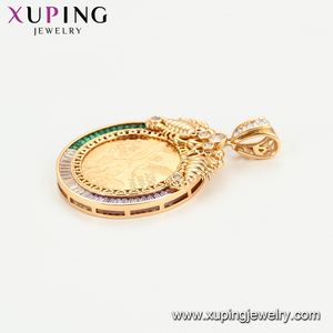 34470 xuping Colgante <span class=keywords><strong>de</strong></span> circonita mexicana <span class=keywords><strong>de</strong></span> gran volumen y peso, con diseño <span class=keywords><strong>de</strong></span> moneda conmemorativa mexicana <span class=keywords><strong>de</strong></span> 50 <span class=keywords><strong>pesos</strong></span>, color <span class=keywords><strong>oro</strong></span> <span class=keywords><strong>de</strong></span> 18K - Product Image 3