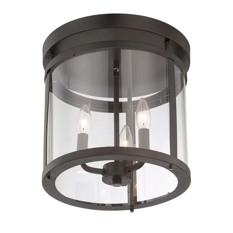 European Style 3-Light Luminous Lantern Cylinder Flush Mount Classic Contemporary Ceiling Light Lamp for Living and Dining Room