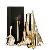 Ensemble de bar à cocktails en acier inoxydable de qualité supérieure, écologique, avec logo personnalisé, comprend des outils de bar et des accessoires pour cocktails