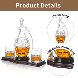 Juego de vasos decantadores de whisky <span class=keywords><strong>con</strong></span> Granada personalizada al por mayor, jarra, botella de licor, contenedor de <span class=keywords><strong>vodka</strong></span>, dispensador, decantador de whisky para regalo de papá - Product Image 6