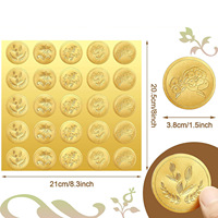 Autocollants auto-adhésifs pour enveloppes en relief dorées Étiquettes d'invitation de mariage étanches et brillantes pour le bricolage Autocollant adhésif en PVC