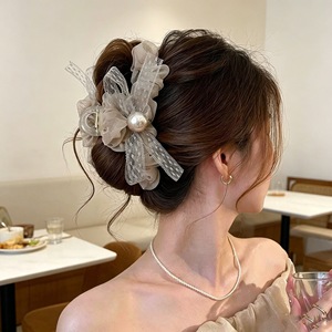 Acrylic <b>bow</b> hair <b>clip</b> 2025 new style hair <b>clip</b> head accessory back of head updo hair accessory shark <b>clip</b> high-end women's - Product Image 3