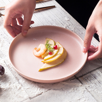 Shengjing – vaisselle en céramique de couleur rose, assiettes et plats en porcelaine pour Restaurant hôtel, vente en gros