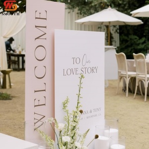 Letrero de Bienvenida para Boda Personalizable de PVC Blanco de Lujo, en Oferta, para Decoración de Recepción de Bodas - Product Image 5