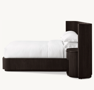 Muebles de dormitorio de estilo americano, camas tamaño King de madera de roble negro, cama de <span class=keywords><strong>refugio</strong></span> de madera extendida - Product Image 6