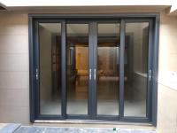 Puertas de vidrio corredizas de aluminio con rotura térmica de doble acristalamiento para entrada exterior de 3 paneles de gran tamaño comercial