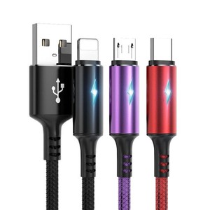 Fishing Net Sand Woven Fast Charging Data <b>Cable</b> Type C 1M 2M With Led Breathing Light For Mobile Phone Charging - Product Image 2