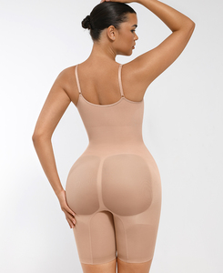 Hexin One Piece Mid Thigh Hip Enhancer Smooth Breathable Fabric Body Shaper Outfit Seamless <strong>Shapewear</strong> for Women Bodysuit - Product Image 4