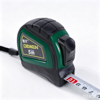 DEWEN Ruban à mesurer rétractable métrique/pouce en ABS et acier inoxydable 5M 25mm avec verrouillage automatique et clip ceinture multifonctionnel