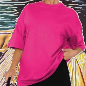 Oversized Cotton <b>Tops</b> for Women Short Sleeve Crew Neck Vintage Washed Basic Loose Casual Tees Breathable for Summer - Product Image 3