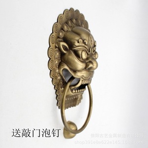 Ancient Art Brass Lion Head <b>Door</b> <b>Knocker</b> Antique Style For <b>Front</b> <b>Door</b> Pull Ring Handle - Product Image 3