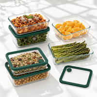 Boîte à lunch en verre borosilicate homologuée LFGB, résistante à la chaleur, sécurisée pour les nouveau-nés, étanche, sans BPA, empilable, pour la préparation des repas, pour les supermarchés