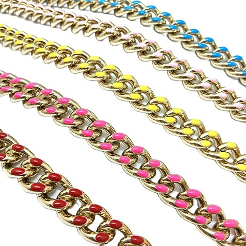 Bag rainbow Leather Chain Shoulder Strap Handbag Hardware Bag Strap Chain