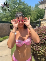 Ensemble de maillot de bain bandeau MLY sur mesure, short de bikini sans couture, logo privé pour femmes