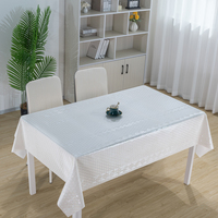 Nappe rectangulaire en PVC imprimée sur mesure, motif subtil blanc nacré irisé, collection RNPT