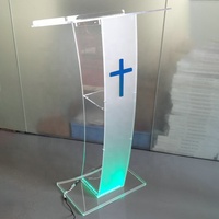 Acrílico Boda Podio Recepción Escritorio Simple y Transparente Podio Cristal Podio Personalizable