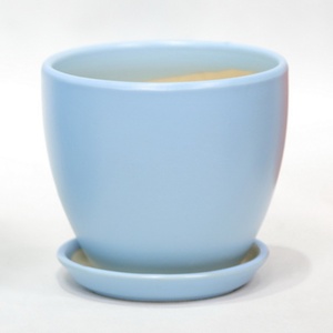 Pot de fleurs rond en céramique moderne, petit pot en ciment pour succulentes et bonsaïs, pour la décoration de bureau, de pépinière ou de centre commercial, kit de plateau - Product Image 6