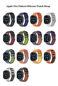 Modello pneumatico morbido Silicone cinturino per orologio Apple Watch Ultra 2 49mm 10 8 7 6 5 4 3 2 1 SE 40mm 44mm 45mm - Product Image 3