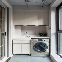 Armoire de buanderie extérieure durable pour balcon, sur mesure, pour machine à laver, résistante aux intempéries