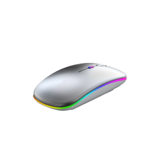 Souris optique sans fil USB ultra-mince 2,4 GHz pour jeux, avec éclairage LED RGB, pour tablette, ordinateur portable, double mode, rechargeable, ergonomique, pour droitiers - Product Image 1