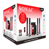 Système de son home cinéma HOT SONAC TG-Q5A 5.1, enceintes sans fil, système audio portable, caisson de basses extérieur, stéréo LED, DJ, USB, HiFi