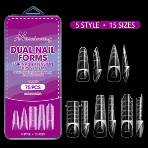 Nuevo Molde Transparente de Doble Capa No.15 5 Acrílico PMMA 75 piezas/caja para Uñas Francesas, Extensión de Uñas, Salón y Uso Personal - Product Image 5