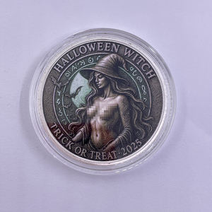 Diseño libre Metal Craft Festival Halloween Bruja Desafío Moneda 40mm Moneda redonda - Product Image 4