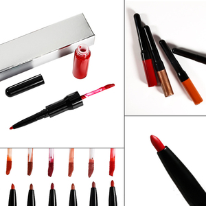 ลิปสติกเนื้อแมทแบบ 2-in-1 หัวคู่ พร้อมดินสอเขียนขอบปาก ชุด 15 สี ขนาดทดลอง สูตรผสมแร่ธาตุ กันน้ำ ขายดี - Product Image 5