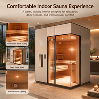 Cabine de sauna en bois et verre moderne de luxe pour hôtel, spa, centre de bien-être et projets commerciaux