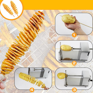 Hand Tornado <strong>Spiral</strong> Potato Cutter Manual Stainless Steel Twisted Potato Curly Fry Cutter for Potatoes Carrots <strong>Cucumbers</strong> - Product Image 4