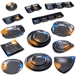 Service de vaisselle en mélamine de style japonais, assiette ronde multi-compartiments pour barbecue, fondue et fêtes - Product Image 5