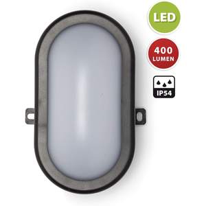 Lámpara de Pared LED Negra Velamp TartaRuga de 5.5W, IP54, 450Lm, 4000K, Iluminación Exterior para Jardín, Plástico ABS, Montaje en Tira Larga - Product Image 2