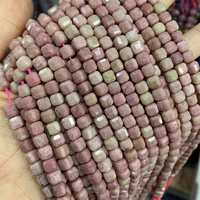 Perles de pierre cubique à facettes en gros perles carrées en rhodochrosite naturelle 6*6mm pour la fabrication de bijoux
