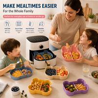 Revêtement en silicone pour friteuse à air à 2 compartiments, qualité alimentaire, antiadhésif, réutilisable, accessoires pour friteuse à air, revêtement en silicone pour friteuse à air