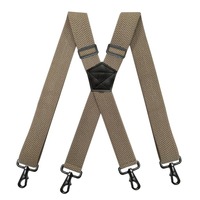 Bretelles pour hommes en gros, modèle X-Back, en sangle grain de maïs de 3,8 cm, avec 4 crochets métalliques noirs, élastiques et réglables