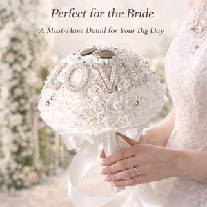 Bouquet de Mariée Style Occidental en Gros, Roses Artificielles, Fleurs pour la Mariée, Bouquet de Jetée Européen <span class=keywords><strong>et</strong></span> Américain Simulé - Product Image 4