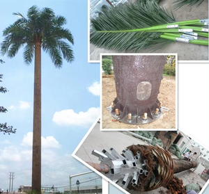 Torre de Telecomunicaciones Camuflada Tipo Palmera de 15-70m, Antena de Telecomunicaciones 5G BTS, Torre de Acero Monopolar con Mástil de Soporte GSM - Product Image 4