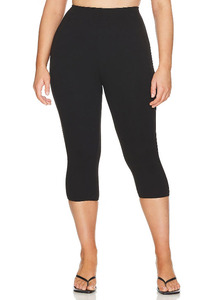 Pantalons Capri en Coton à <span class=keywords><strong>Taille</strong></span> <span class=keywords><strong>Haute</strong></span> pour Femmes, Imprimés, à Devant Plat, Coupe Courte, avec Techniques de Broderie, Couleur Unie - Product Image 2